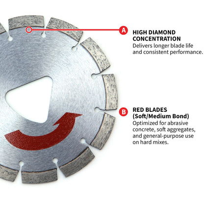 6" XP Red Series Diamond Premium Hard Concrete Saw Blade