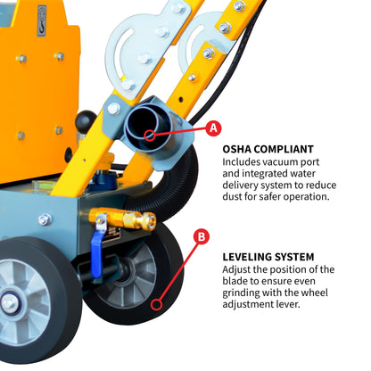 10" Electric Concrete Floor Grinder 1.5HP Motor for Smoothing, Floor Prep, Coatings