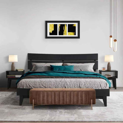 [Buy 1 Get 1] Aurora Solid Wood Bed Frame & Nightstand Set