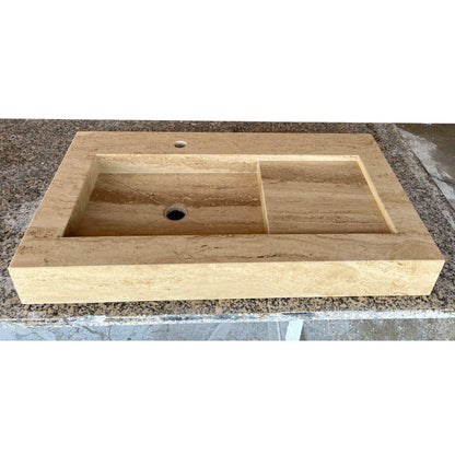 HANDCRAFTED CUSTOM TRAVERTINE SINK - 2 (TR-057)