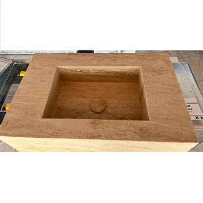 HANDCRAFTED CUSTOM TRAVERTINE SINK - 1