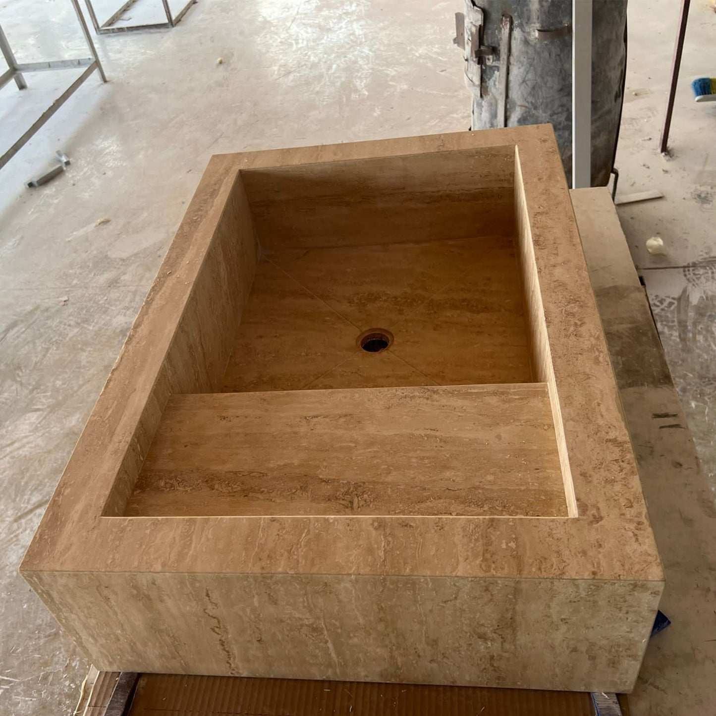 HANDCRAFTED CUSTOM TRAVERTINE SINK - 3 (TR-075)