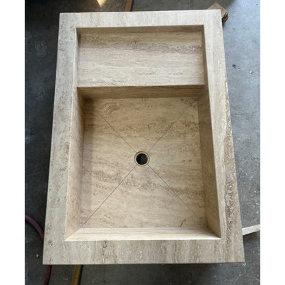 HANDCRAFTED CUSTOM TRAVERTINE SINK - 3 (TR-075)