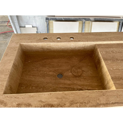HANDCRAFTED CUSTOM TRAVERTINE SINK - 4 (TR-078)