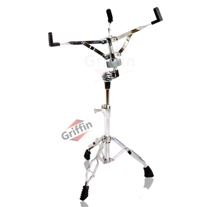 Snare Drum Kit by GRIFFIN | Includes Snare Stand, 2 Pairs of Maple Drum Sticks & Drum Key | 14" x 5.5" Poplar Shell | Percussion Musical Instrument Practice Package