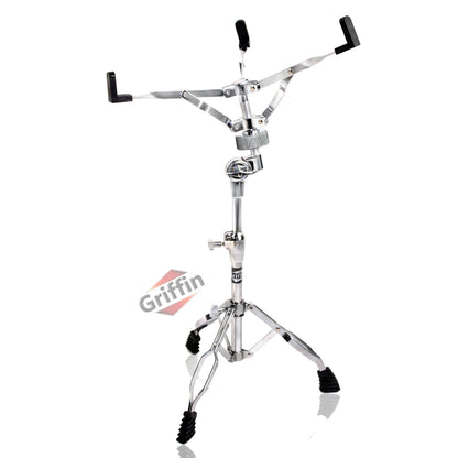 GRIFFIN Snare Drum Kit with Snare Stand, 2 Pairs of Maple Drum Sticks & Drum Key | Wood Shell Drum Set, Percussion Musical Instrument Practice Package | 8 Metal Tuning Lugs & Snare Strainer Throw Off