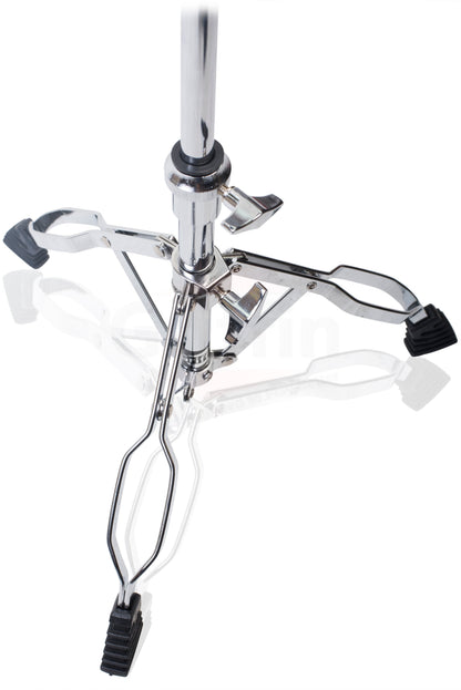 Snare Drum Stand (2-Pack) by GRIFFIN - Chrome Double-Braced Lightweight Mount for Snares, Tom Drums & Practice Pads - Slip-Proof Gear Tilter & Clamp-Style Basket Holder