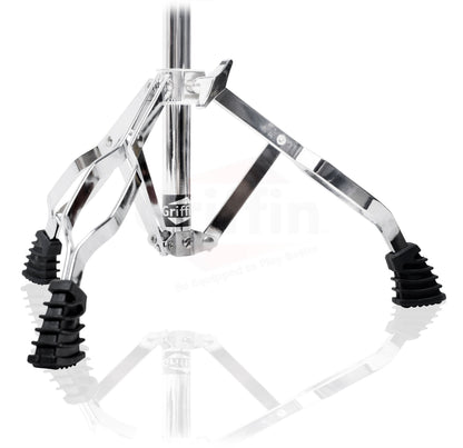 Drum Hardware Set - Hi-Hat Stand & Snare Drum Stand (2-Piece Kit) by GRIFFIN - Hi-Hat Pedal with Pull Chain, Chrome Double-Braced Kit & Mount Basket for Snares, Tom Drums & Practice Pad
