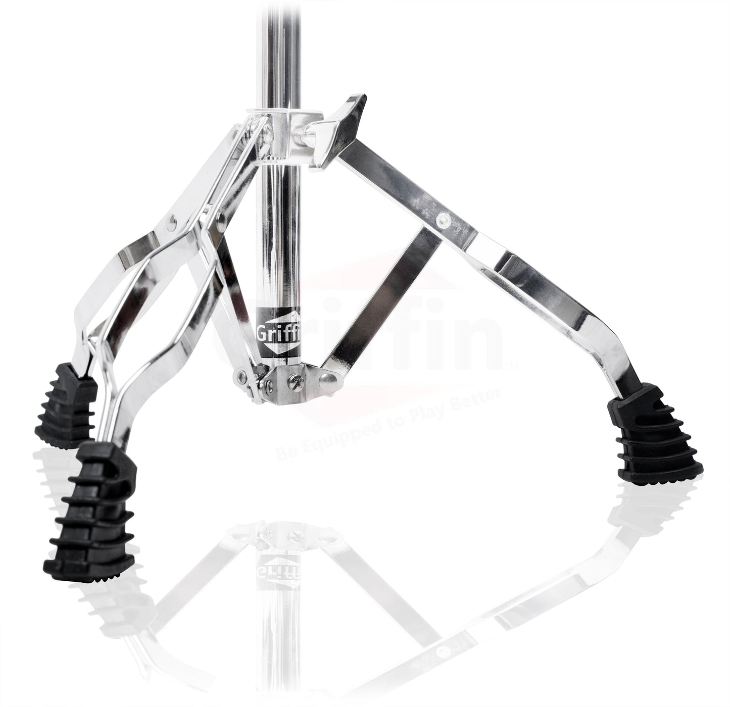Single Kick Bass Drum Pedal & Snare Drum Stand Package (2-Piece Kit) by Griffin -Deluxe Double-Chain Foot Percussion Kit with 4-Sided Beater & Adjustable Power Cam System for Intense Play