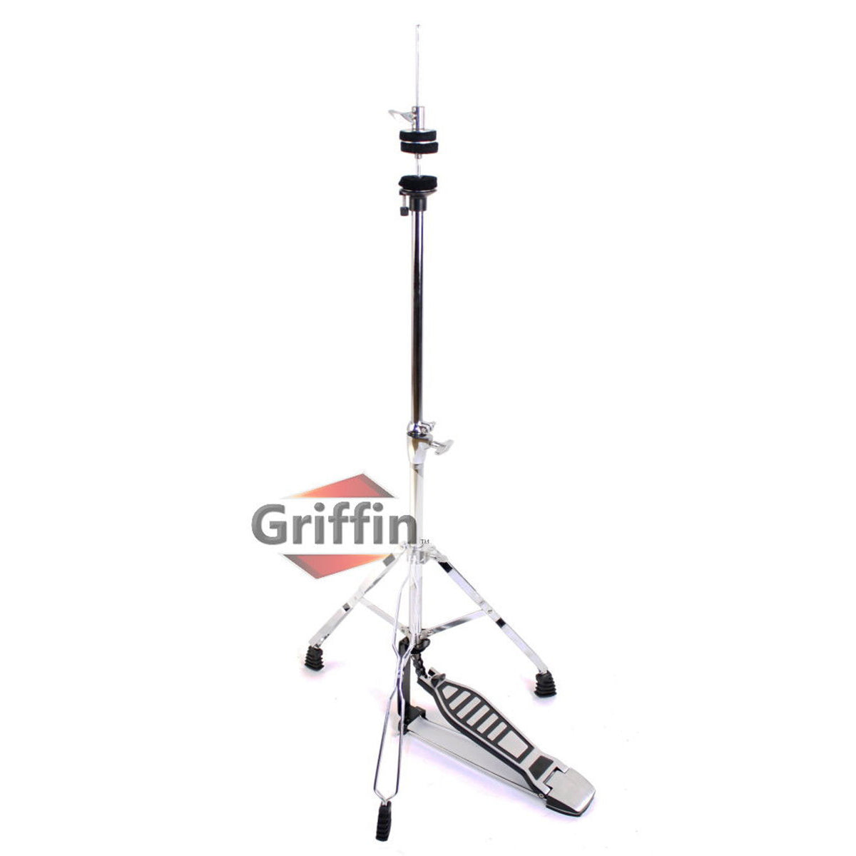 GRIFFIN Cymbal Stand Hardware Pack 4 Piece Set - Full Size Percussion Drum Hardware Kit with Snare Mount, Hi-Hat Pedal, Cymbal Boom, & Straight Stand