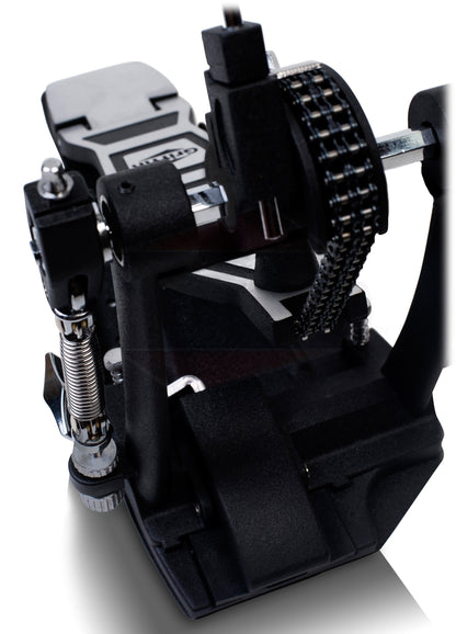 Drum Hardware Kit (3 Piece Set) by GRIFFIN - Kick Drum Pedal, Snare Stand & Straight Cymbal Stand - Deluxe Double-Chain Steel Pedal, Slip-Proof Gear Tilter & Clamp Basket Holder