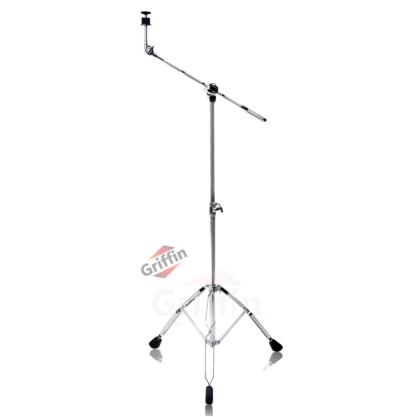 GRIFFIN Cymbal Boom Stand | Double Braced Drum Percussion Gear Hardware Set | Adjustable Height | Arm Holder With Counterweight Adapter for Mounting Heavy Duty Weight Crash &Ride Cymbals For Drummers
