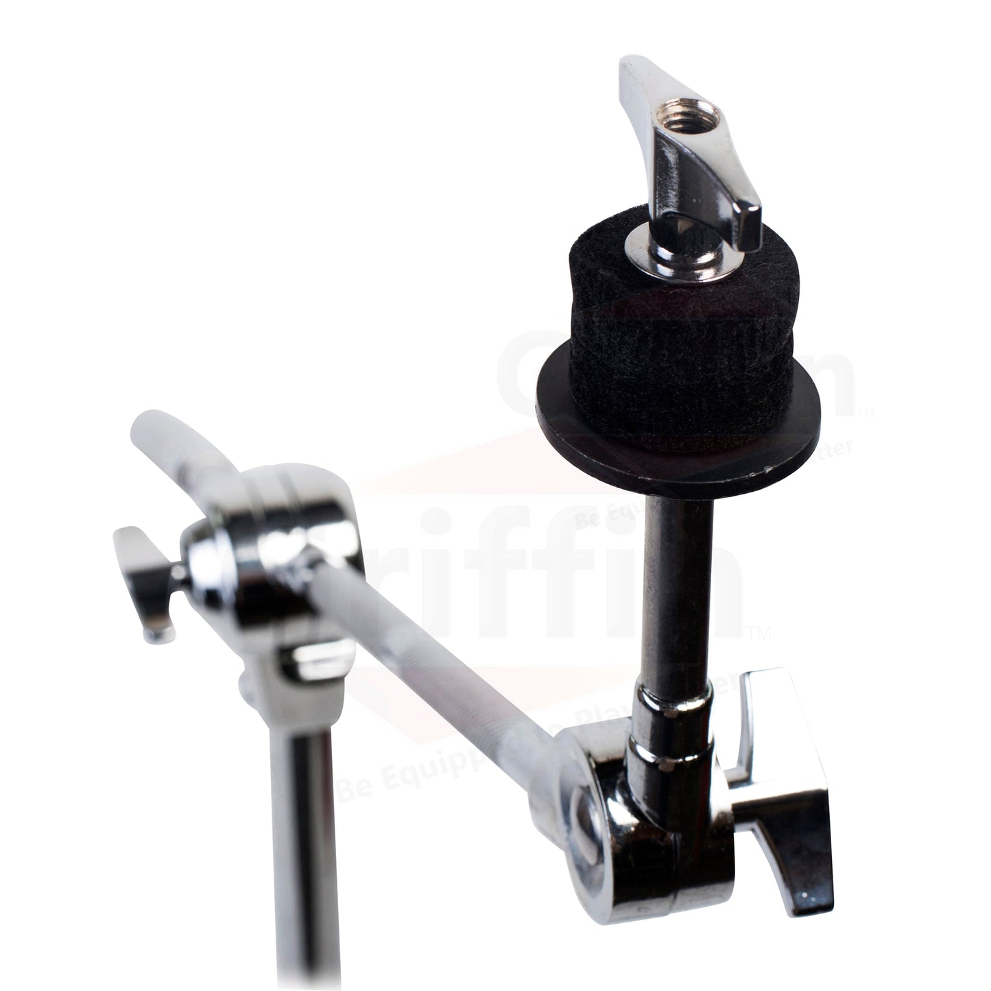 4 PACK Cymbal Boom Stands by GRIFFIN | Drum Kit Percussion Gear Chrome Hardware Set with Double Braced Tripod Legs | Drummers Counterweight Adapter for Mounting Heavy Duty Crash, Ride, Splash Cymbals