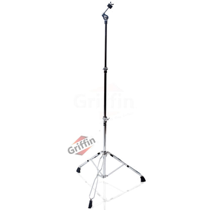 GRIFFIN Cymbal Stand Hardware Pack 4 Piece Set - Full Size Percussion Drum Hardware Kit with Snare Mount, Hi-Hat Pedal, Cymbal Boom, & Straight Stand