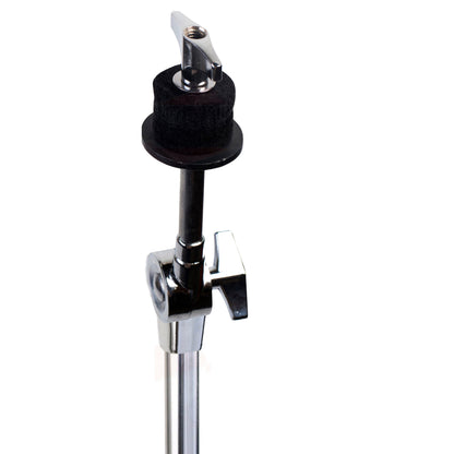 Straight Cymbal Stand Set (4-Pack ) by GRIFFIN - Double-Braced Legs, Slip-Proof Gear Holder & Lightweight for Mobile Drummers - Chrome Percussion Kit for Mounting Crash & Splash Cymbals