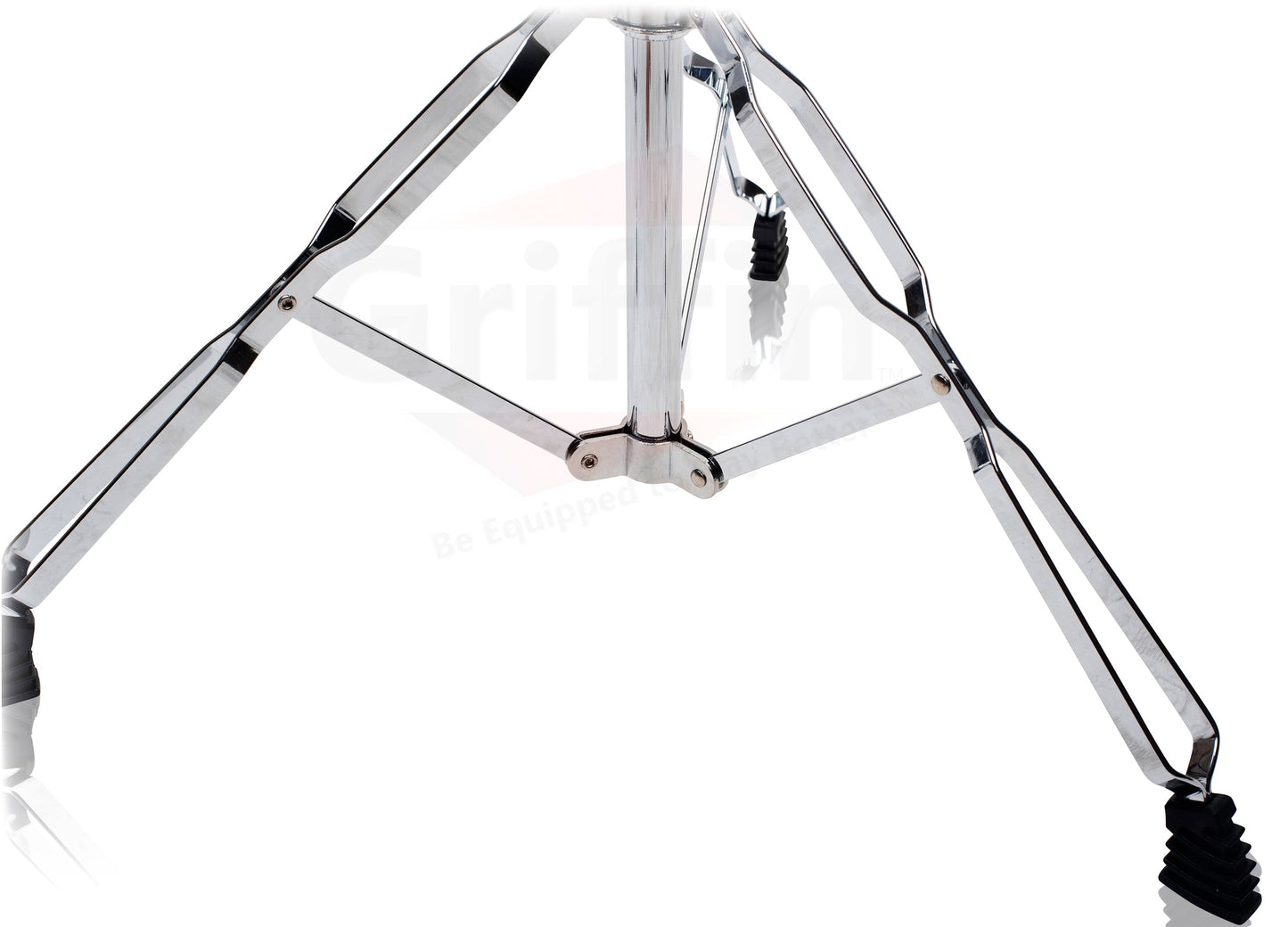 Double Tom Drum Stand with Cymbal Arm by GRIFFIN | Drummers Percussion Set Hardware with Dual Drum Mounts | Medium Duty Tom Holder with Double Braced Tripod Legs | Accommodates All Standard Cymbals