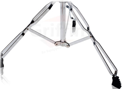Double Tom Drum Stand with Cymbal Arm by GRIFFIN | Drummers Percussion Set Hardware with Dual Drum Mounts | Medium Duty Tom Holder with Double Braced Tripod Legs | Accommodates All Standard Cymbals