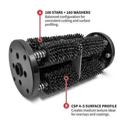 8-Inch Steel Star Drum Scarifier Attachment