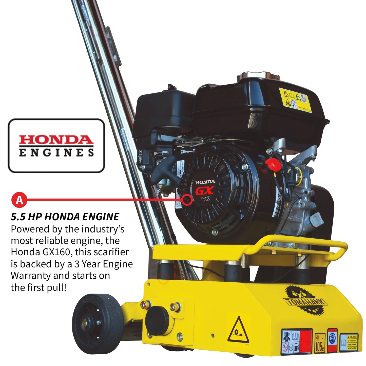 PRE ORDER: 8” Gas Concrete Scarifier Planer Grinder with 5.5 HP Honda Engine & Drum