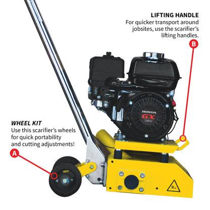 PRE ORDER: 8” Gas Concrete Scarifier Planer Grinder with 5.5 HP Honda Engine & Drum