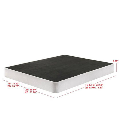 Twin size 8-inch Metal Frame Box-Spring Mattress Foundation with Cover