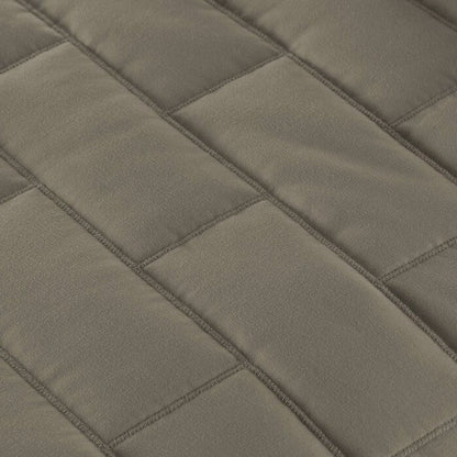 Twin/Twin XL Modern Brick Stitch Microfiber Reversible 2 Piece Comforter Set in Taupe