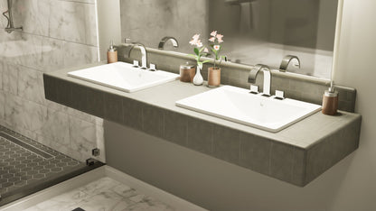 The Original Floating Bathroom Vanity Kit™ with Orange Waterproof Board & Original Vanity Bracket®