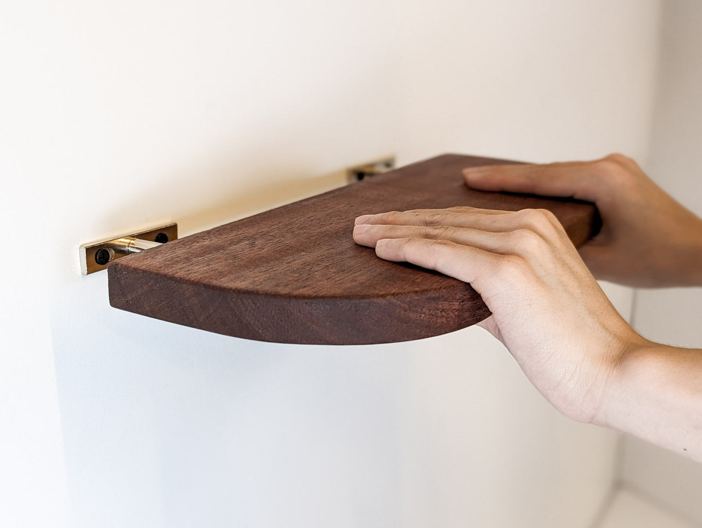 Thin Oak Floating Shelf with Rounded Corners
