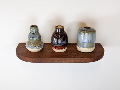 Thin Mahogany Floating Shelf with Rounded Corners