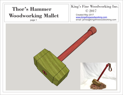 Plans for Woodworking Mallet in the Style of Thor's Hammer, Mjolnir