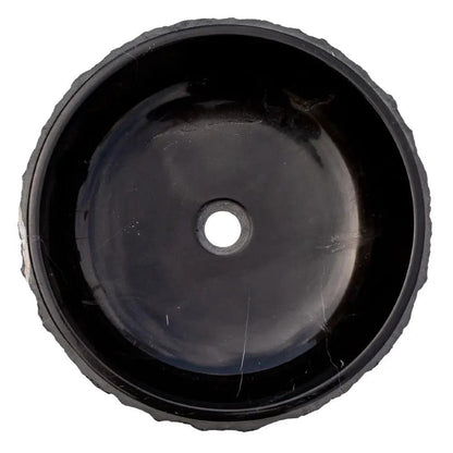 Black Marble Handcrafted Vessel Bathroom Sink 16 Inch Diameter Combed Finish