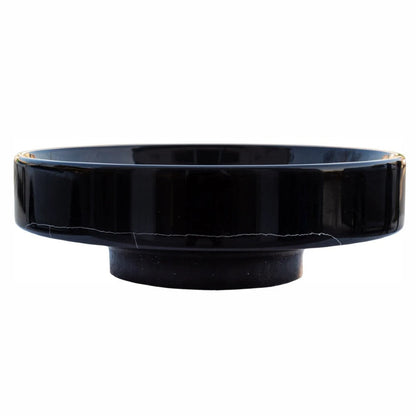 Natural Stone Toros Black Marble Above Counter Vessel Sink Polished (D)16" (H)6"