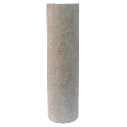 Troia Light Travertine Pedestal Stand-alone Sink Honed and Filled (W)15" (L)16" (H)33.5"