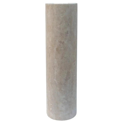 Light Travertine Pedestal Bathroom Sink With Honed Finish 33.5 Inches High