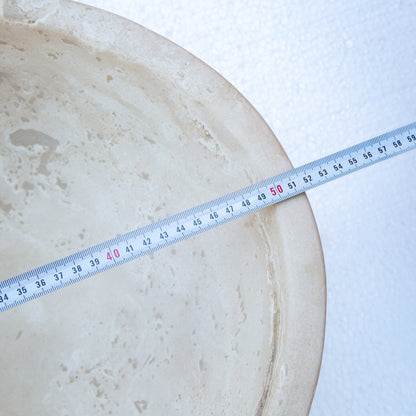 Travertine Natural Stone Oval Vessel Sink 16x21x6 Handcrafted Light Beige Artisan