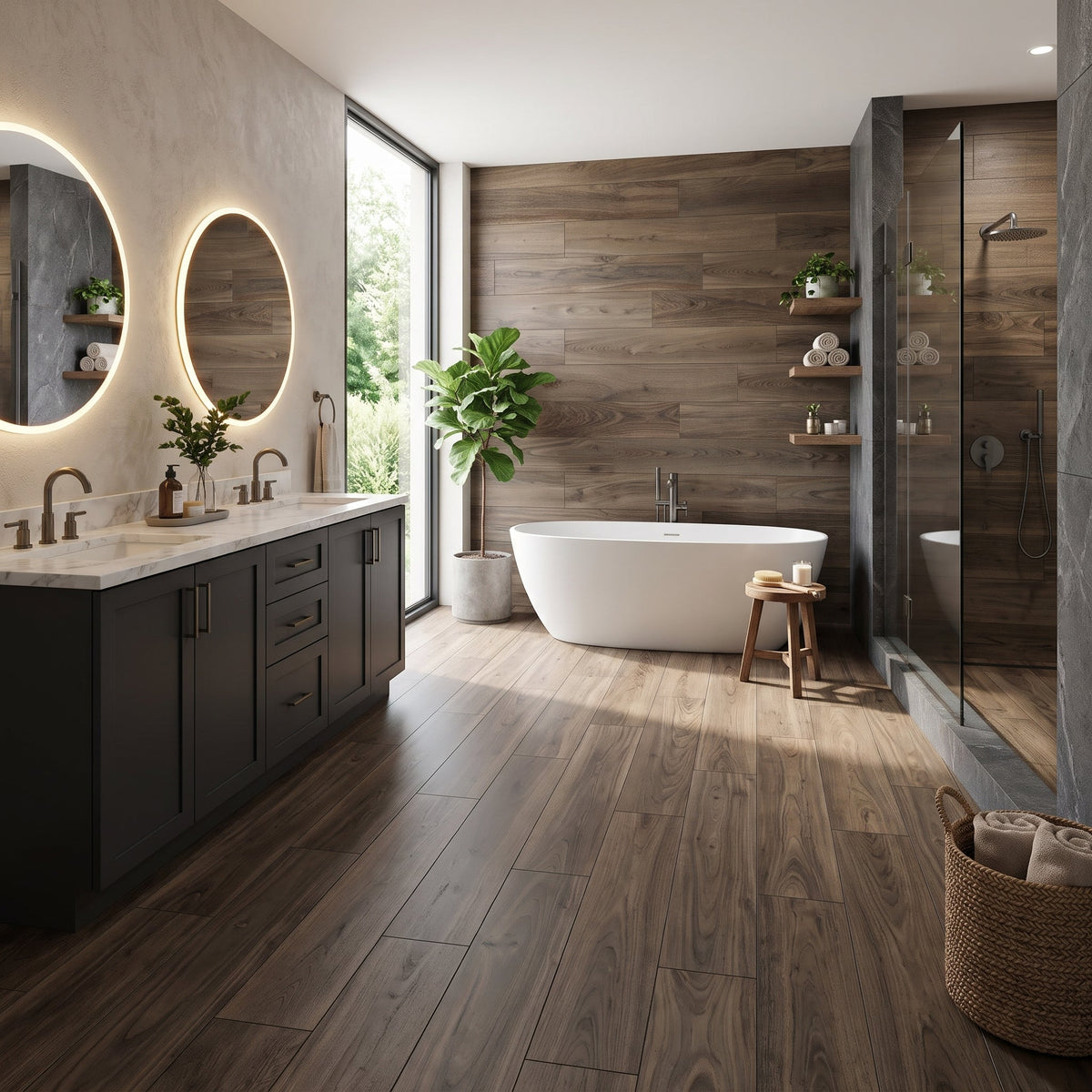 True Elegant Walnut Wood Look Porcelain Tiles 8x40