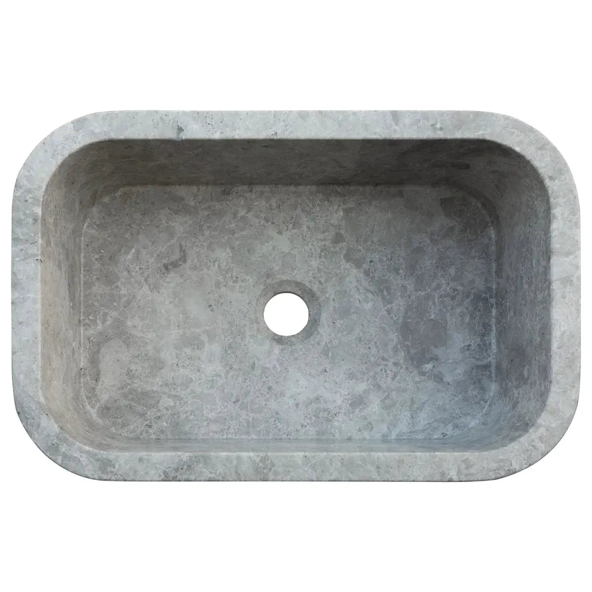 Tundra Gray Marble Wall Mount Bathroom Sink 12x18 Polished Natural Stone Basin
