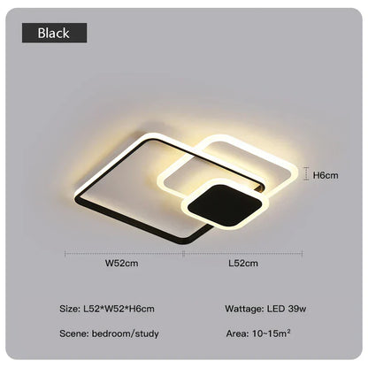 DecorBites™ LED Chandelier with Remote for Living Room, Bedroom - Modern White Ceiling Lamp