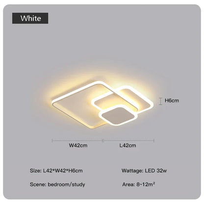 DecorBites™ LED Chandelier with Remote for Living Room, Bedroom - Modern White Ceiling Lamp