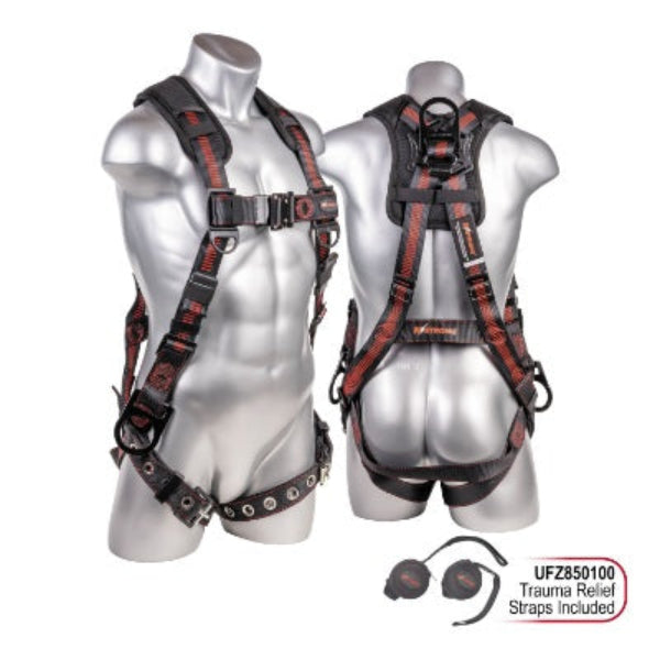Kapture 5 Point Elite+ Full Body Harness - 3 D-Rings - QC Chest - Tongue Buckle Legs & Shoulder Pads - All Sizes