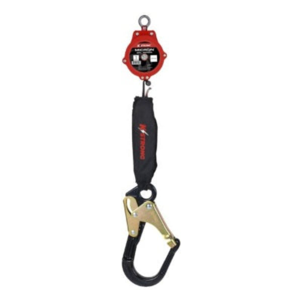 Micron Self Retracting Lifeline - Lrg Aluminum Rebar Hook w/ Steel Gate - 6ft