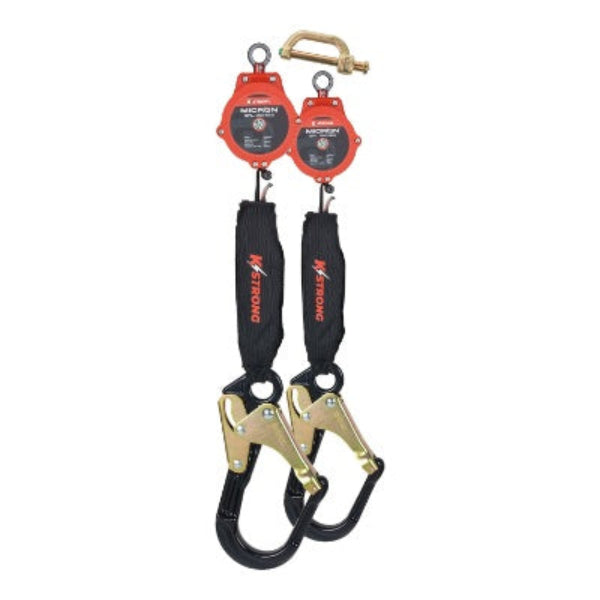 Micron Self Retracting Lifeline - Lrg Aluminum Rebar Hook w/ Steel Gate - 6ft