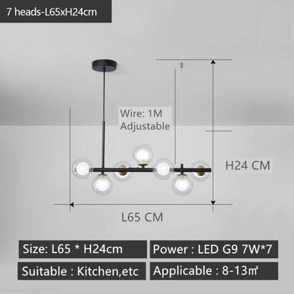 DecorBites™ Black Gold Nordic Pendant Chandelier for Dining Kitchen Living Bedroom Lighting