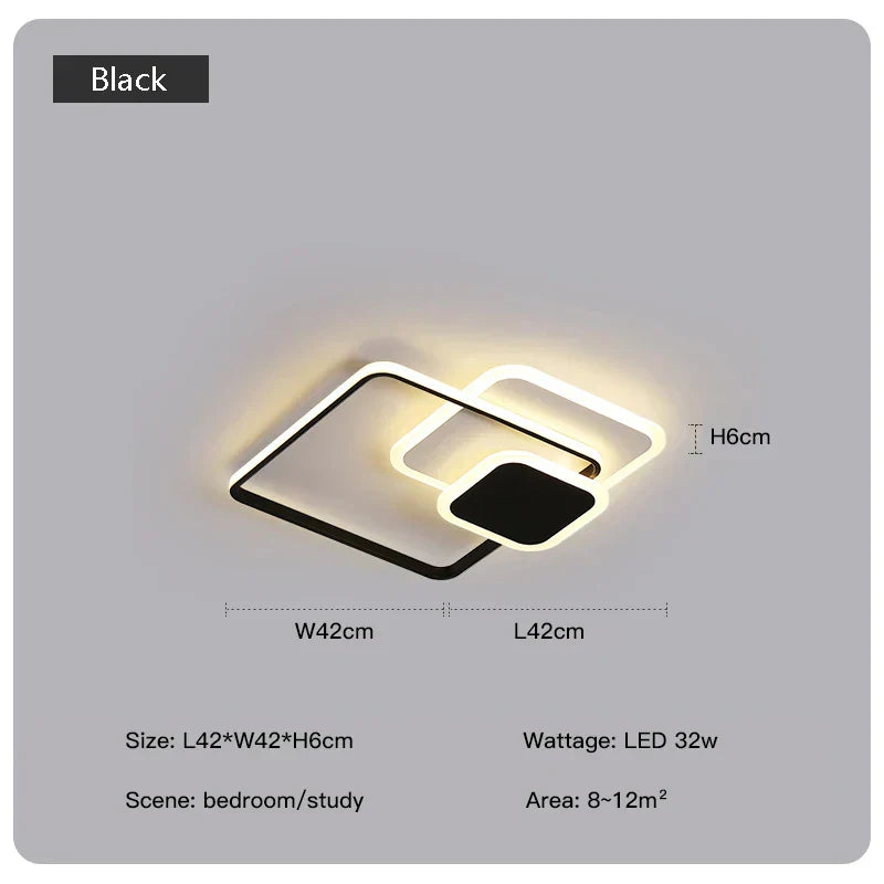 DecorBites™ LED Chandelier with Remote for Living Room, Bedroom - Modern White Ceiling Lamp