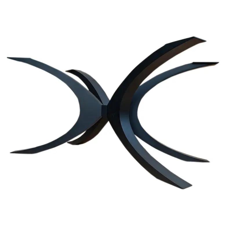 Handcrafted Matte Black Metal Spider Shaped Architectural Table Base