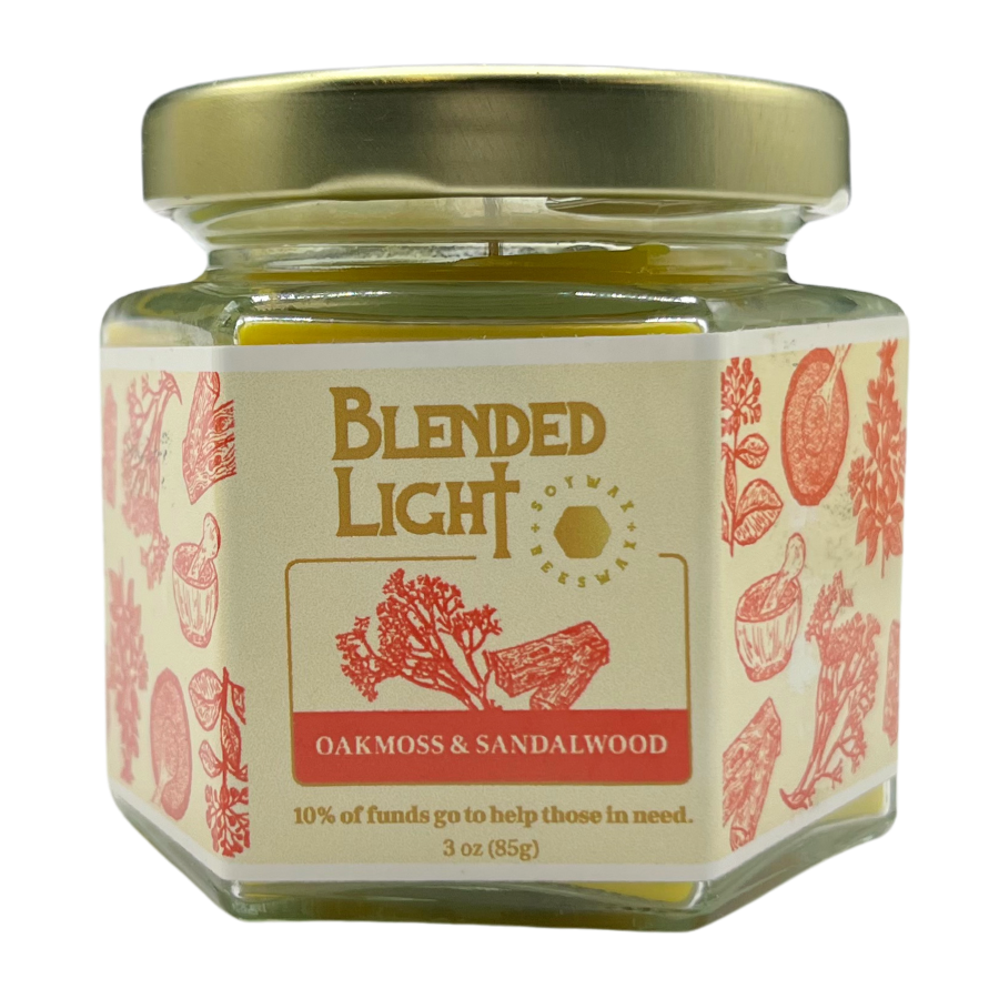 Oakmoss & Sandalwood Scented Candle | Multiple Sizes | Blended Light