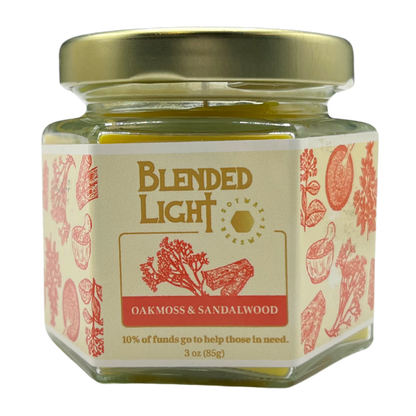 Oakmoss & Sandalwood Scented Candle | Multiple Sizes | Blended Light