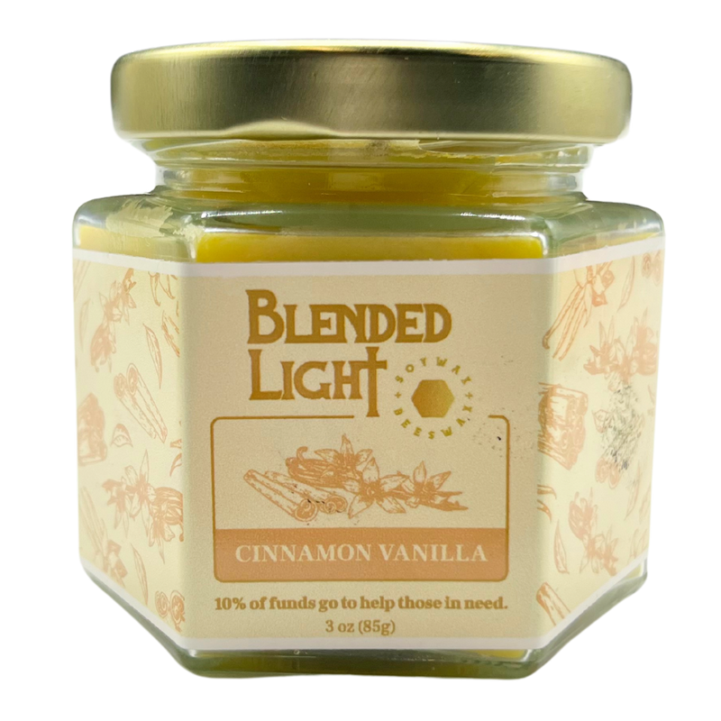Cinnamon Vanilla Scented Candle | Multiple Sizes | Blended Light