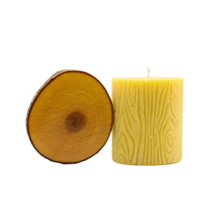 Bees Wax Candle With Wooden Base | 12 oz | Buzz Savories, LLC
