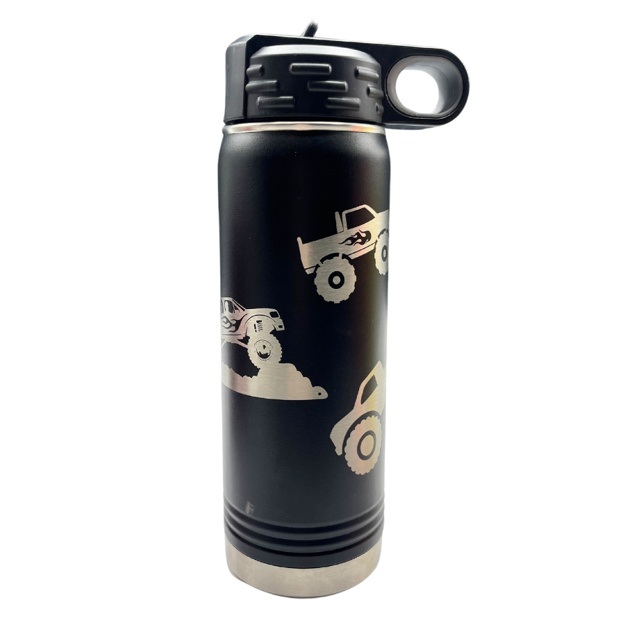 Stainless Steel Monster Truck Water Bottle | 20 oz | Multiple Colors | RCK Creations & More